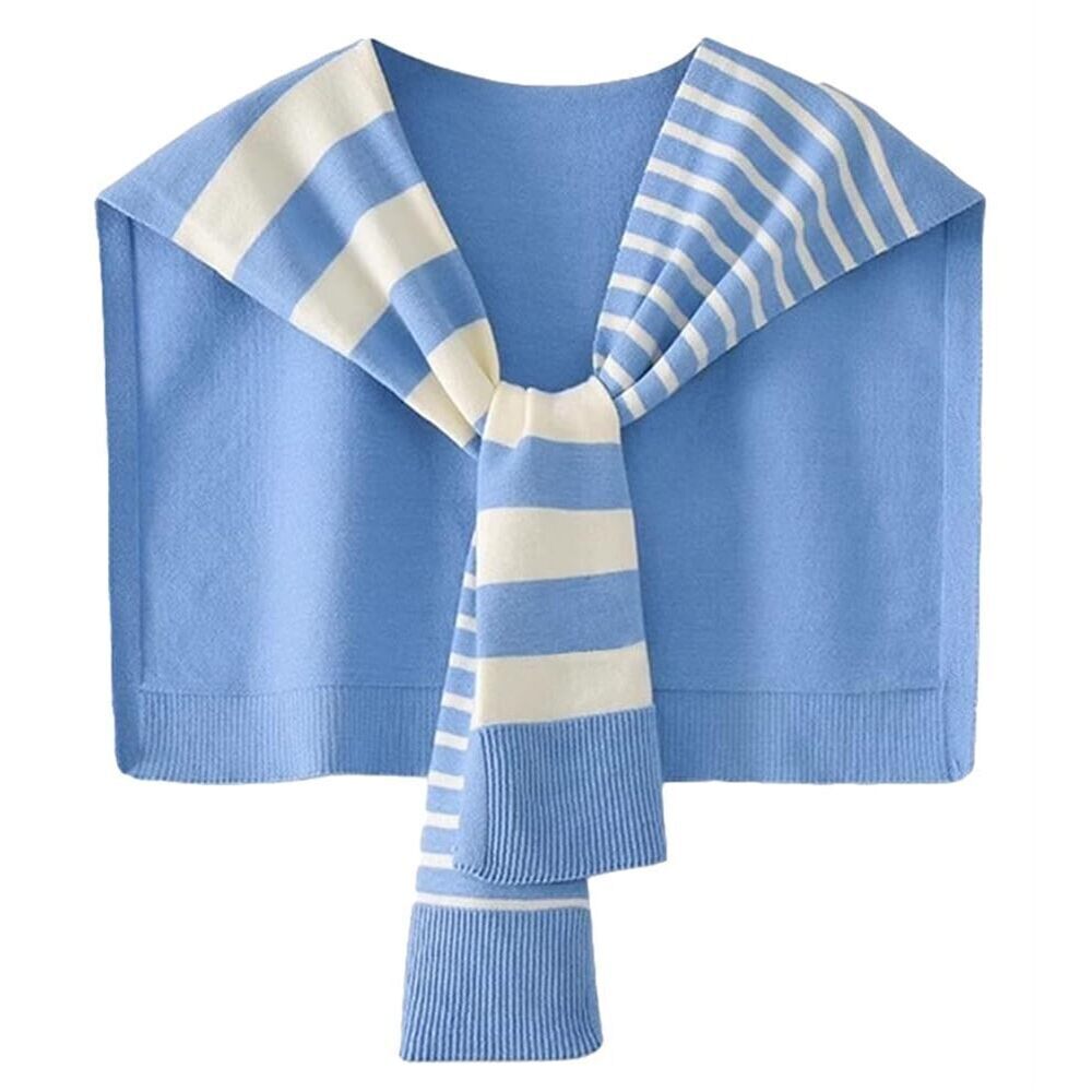 3746 Knitted Stripe Shawl Wraps For Women Designer Cardigan Vintage Scarf